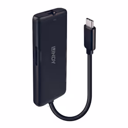 Lindy 43358, Avec fil, USB 3.2 Gen 1 (3.1 Gen 1) Type-C, 100 W, 1.4/2.3, 10,1000 Mbit/s, Noir