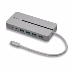 Lindy 43360, Avec fil, USB 3.2 Gen 1 (3.1 Gen 1) Type-C, 3,5 mm, Argent, Blanc, -20 - 40 °C, -40 - 80 °C