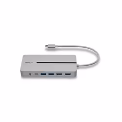 Lindy 43360, Avec fil, USB 3.2 Gen 1 (3.1 Gen 1) Type-C, 3,5 mm, Argent, Blanc, -20 - 40 °C, -40 - 80 °C