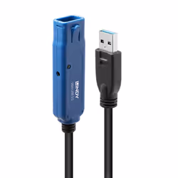 Lindy 43361, 20 m, USB A, USB A, USB 3.2 Gen 1 (3.1 Gen 1), 5000 Mbit/s, Noir