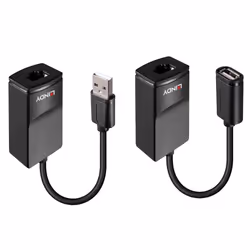 Lindy 43365, Émetteur et récepteur réseau, 60 m, 12 Mbit/s, Cat5e, Cat6, Noir, Plastique