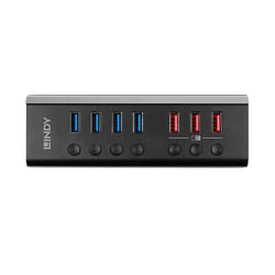 Lindy 43371 hub & concentrateur USB 3.2 Gen 1 (3.1 Gen 1) Type-B 5000 Mbit/s Noir