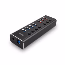 Lindy 43371 hub & concentrateur USB 3.2 Gen 1 (3.1 Gen 1) Type-B 5000 Mbit/s Noir - Vue supplémentaire 4