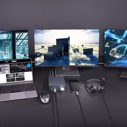 Lindy 43378 station d'accueil Avec fil USB 3.2 Gen 2 (3.1 Gen 2) Type-C Gris - Vue supplémentaire 6