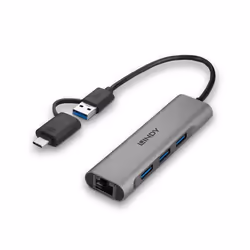 Lindy 43379 hub & concentrateur USB 3.2 Gen 1 (3.1 Gen 1) Type-A + Type-C 5000 Mbit/s Gris - Vue supplémentaire 5