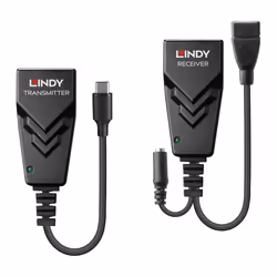 Lindy 43390 prolongateur réseau Émetteur et récepteur réseau Noir