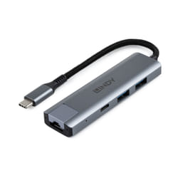 Lindy 43422 hub & concentrateur USB 3.2 Gen 2 (3.1 Gen 2) Type-C 10000 Mbit/s Gris