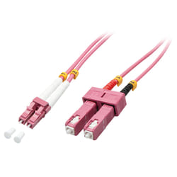 Lindy 46363 câble de fibre optique 5 m LC SC OM4 Rose