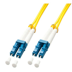 Lindy 47453 câble de fibre optique 5 m LC OS2 Bleu, Blanc, Jaune