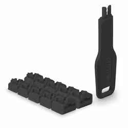 Lindy 47891, Bloqueur de port + clé, RJ-45, Noir, Acrylonitrile-Butadiène-Styrène (ABS), 10 pièce(s), Sac en polyéthylène