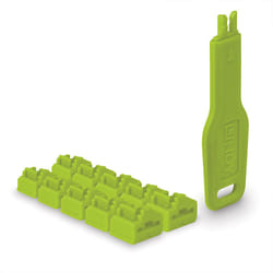 Lindy 47894 bloqueur de port Bloqueur de port + clé RJ-45 Vert Acrylonitrile-Butadiène-Styrène (ABS) 10 pièce(s)