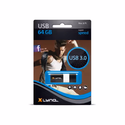xlyne 7964000, 64 Go, USB Type-A, 3.2 Gen 1 (3.1 Gen 1), 70 Mo/s, Casquette, Noir, Blanc
