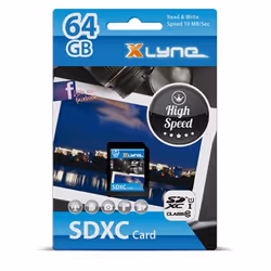 xlyne 7364000, 64 Go, SDXC, Classe 10, UHS-I, 10 Mo/s, Noir