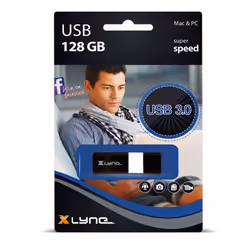 xlyne Wave USB 3.0 128GB lecteur USB flash 128 Go USB Type-A 3.2 Gen 1 (3.1 Gen 1) Noir, Blanc