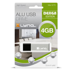 xlyne ALU lecteur USB flash 4 Go USB Type-A 2.0 Noir, Argent
