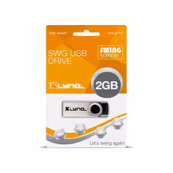 xlyne 177558-2, 2 Go, USB Type-A, 2.0, 8 Mo/s, Pivotant, Noir, Argent