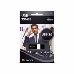 xlyne 7925600, 256 Go, USB Type-A, 3.2 Gen 1 (3.1 Gen 1), Casquette, 8,6 g, Noir, Blanc