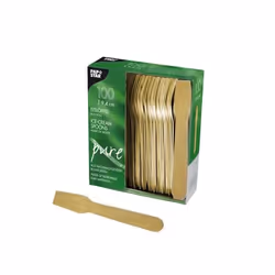 Papstar 10625, Cuillère à crème glacée jetable, Bois, Naturel, 94 mm, 100 pièce(s)