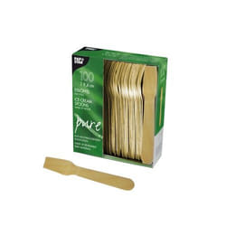 Papstar 10625 Cuillère jetable Cuillère à crème glacée jetable Bois Naturel 100 pièce(s)