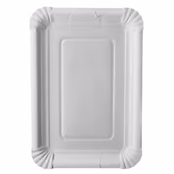 Papstar 11092, Assiette, Rectangulaire, Carton, Blanc, Monochromatique, 250 pièce(s)