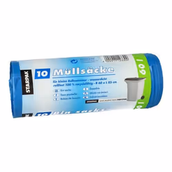 Papstar 12330, 60 L, Bleu, Polyéthylène à basse densité linéaire, 850 mm, 600 mm, 10 pièce(s)