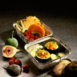 Papstar 14501 boite de stockage de nourriture jetable Aluminium, Carton, Plastique Argent