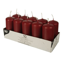 Papstar 17914 bougie en cire Rond Bordeaux 10 pièce(s)