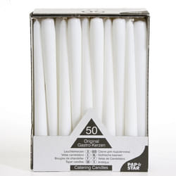 Papstar 17966 bougie en cire Cylindre Blanc 50 pièce(s)