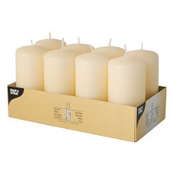 Papstar 17981 bougie en cire Cylindre Crème 8 pièce(s)