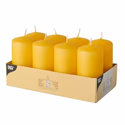 Papstar 17986 bougie en cire Cylindre Jaune 8 pièce(s)
