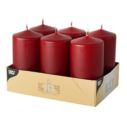 Papstar 17993 bougie en cire Rond Bordeaux 6 pièce(s)
