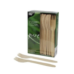 Papstar 18199 Fourchette de table Bois 100 pièce(s)