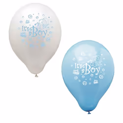 Papstar 19345, Ballon-jouet, Latex, Bleu, Blanc, Anniversaire, Rond, 8 an(s)