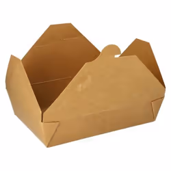 Papstar 87612 boite de stockage de nourriture jetable Carton, Polylactide (PLA) Marron