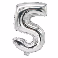 Papstar 86835, Ballon-jouet, Polyéthylène téréphthalate (PET), Argent, Numéro, 200 mm, 350 mm