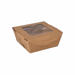 Papstar 87250 boite de stockage de nourriture jetable Carton, Polylactide (PLA) Marron