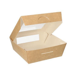 Papstar 86573 boite de stockage de nourriture jetable Carton, Polylactide (PLA) Marron
