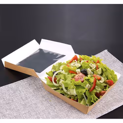 Papstar 86573 boite de stockage de nourriture jetable Carton, Polylactide (PLA) Marron