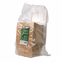 Papstar 86573 boite de stockage de nourriture jetable Carton, Polylactide (PLA) Marron