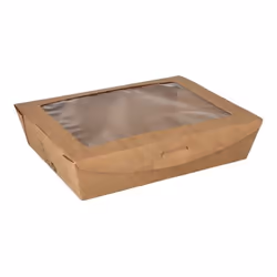 Papstar 87252 boite de stockage de nourriture jetable Carton, Polylactide (PLA) Marron