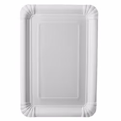 Papstar 81199, Assiette, Rectangulaire, Carton, Blanc, Monochromatique, 25 pièce(s)