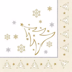Papstar 87104, Or, Mouchoir en papier, Motif, 54 g/m², 400 mm, 400 mm