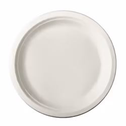 Papstar 81327, Assiette, Rond, Canne à sucre, Blanc, Monochromatique, 50 pièce(s)
