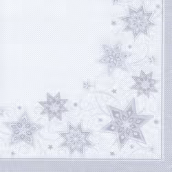 Papstar 81999, Blanc, Mouchoir en papier, Motif, 54 g/m², 400 mm, 400 mm