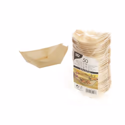 50 BARQUETTES AMUSE-BOUCHES BOIS 8.5X5.5CM NATUREL  Beige Ivoire Crème Écru Naturel Taupe