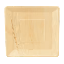 Papstar PAP85500, Assiette, Carré, Feuille de palmier, Bois, Monochromatique, 25 pièce(s)