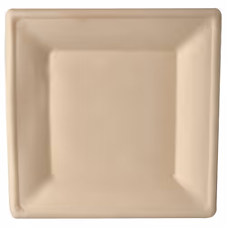Papstar 86291, Assiette, Carré, Canne à sucre, Naturel, Monochromatique, 50 pièce(s)