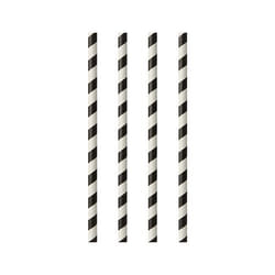 Papstar 87010 paille jetable 100 pièce(s) Noir, Blanc