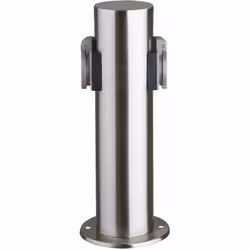 Description Colonne de prises avec deux prises au look argenté moderne pour une utilisation en extérieur. Le distributeur d'é ...