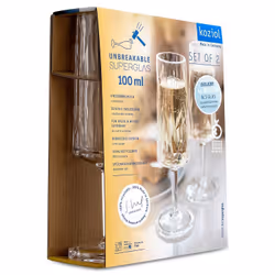 koziol 4429535 flûte à champagne 2 pièce(s) 100 ml Verre